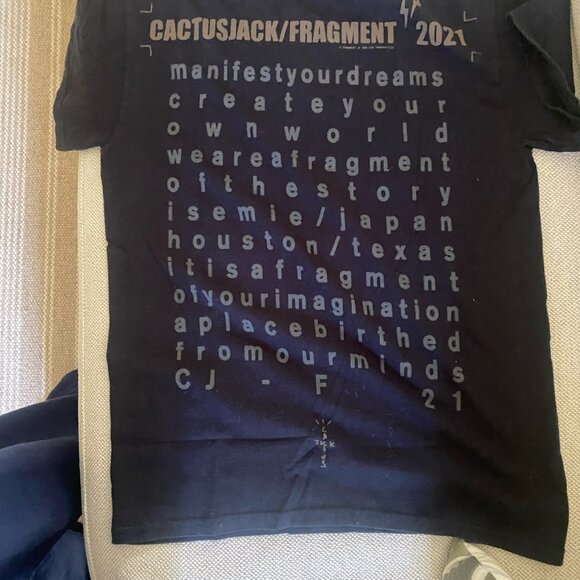 Travis Scott Cactus Jack For Fragment Create T-shirt Washed Black - Picture 5 of 5